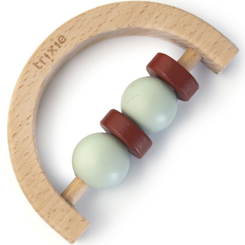 Hochet demi-cercle en bois mint et rouille Trixie