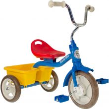 Tricycle Transporter avec panier arrière bleu, rouge et jaune  par Italtrike