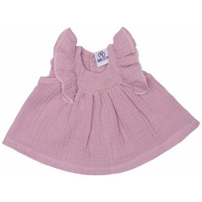 Robe pour poupée en gaze de coton pétale