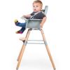 Chaise haute en bois naturel Evolu 2 menthe + arceau  par Childhome