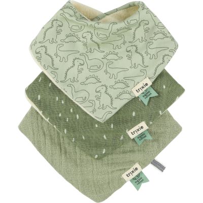 Lot de 3 bavoirs bandanas Daring Dino  par Trixie