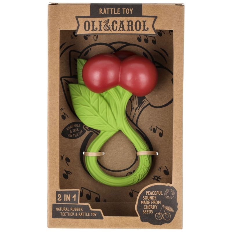 Hochet et anneau de dentition bébé Cherry Oli & Carol Packaging 6