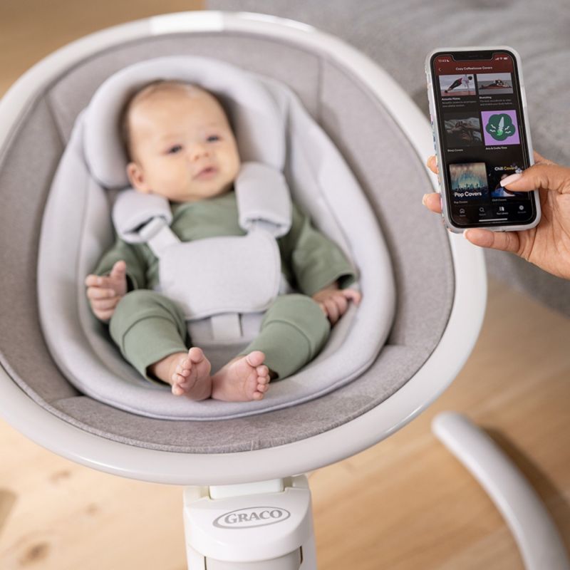 Balancelle silencieuse 3-en-1 à technologie Bluetooth Sway 'N Grow Heather Graco Ambiance 3