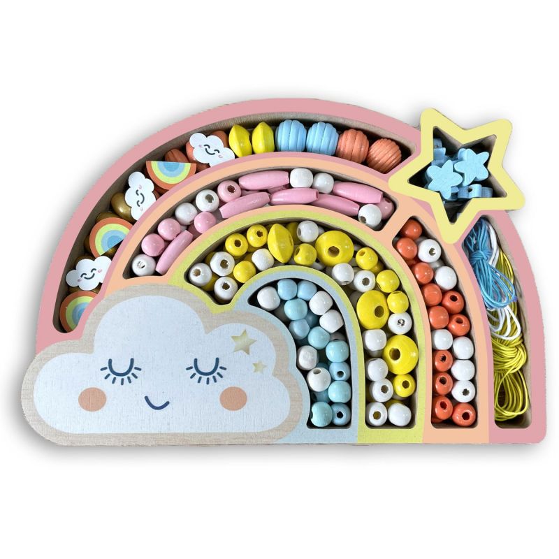 Coffret arc-en-ciel perles bois Sycomore Produit 1