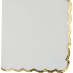 Lot de 16 serviettes en papier blanches liseré or