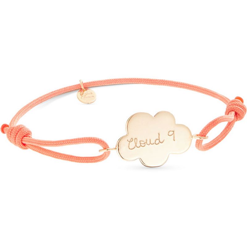 Bracelet bébé sur cordon Nuage personnalisable (plaqué or) Merci Maman Produit 1 grande taille