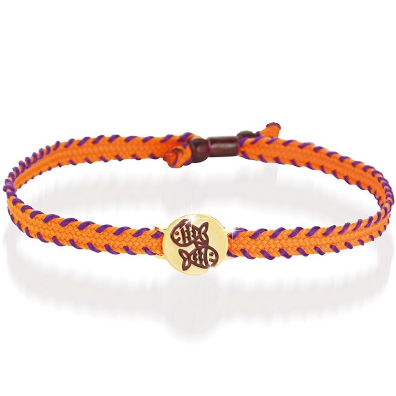 Bracelet cordon Primegioie Zodiaque Poisson (or jaune 375°) leBebé