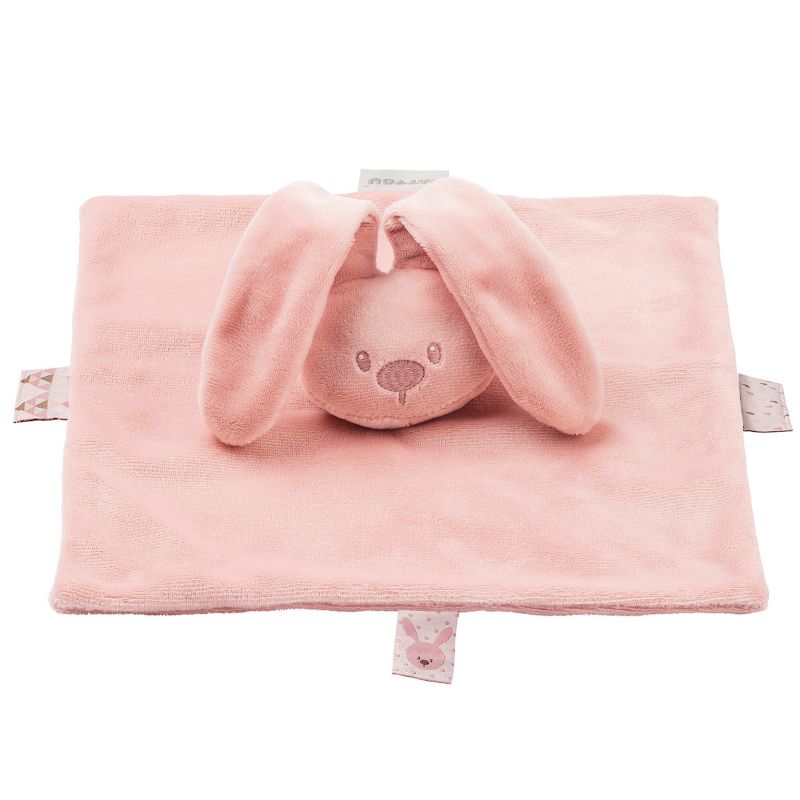 Doudou plat lapin Lapidou rose (28 x 28 cm) Nattou