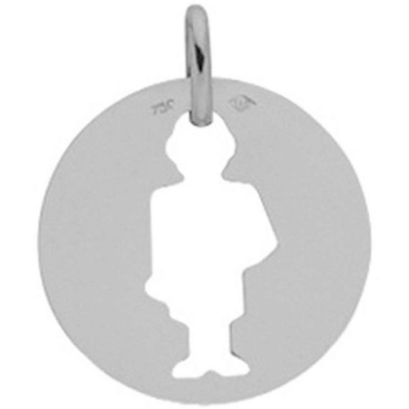 Médaille Petit trésor Garçon ajouré (or blanc 750°) Maison Augis
