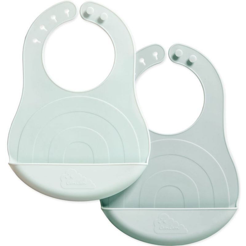 Lot de 2 bavoirs en silicone arc-en-ciel Blue Mix Cam Cam Copenhagen
