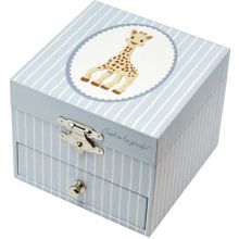 Boîte à bijoux musicale phosphorescente Sophie La Girafe bleu clair  par Trousselier