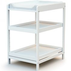 Table à langer en bois de hêtre Confort blanc