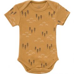 Body manches courtes en coton bio Woods spruce yellow (6-12 mois : 67 à 74 cm) - Fresk
