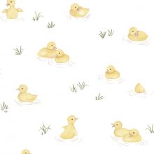 Papier peint intissé Canards jaunes Lucky ducky (10 m)  par Lilipinso