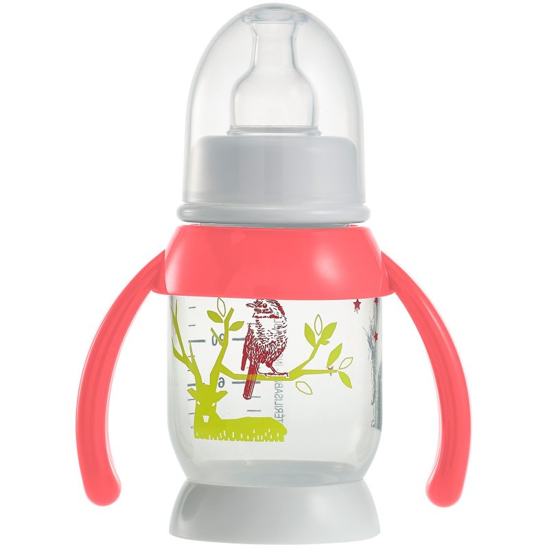 Biberon demi-lune Bunny poignée rose (120 ml) Béaba