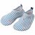 Variation Bleu, blanc, orange du produit Chaussures de bain Rayures et crabes (pointures 19-20) de la marque Fresk