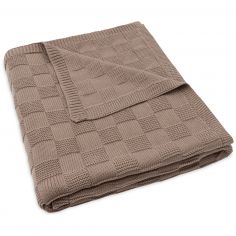 Couverture en tricot Box Knit Milky Coffee (100 x 150 cm) - Jollein