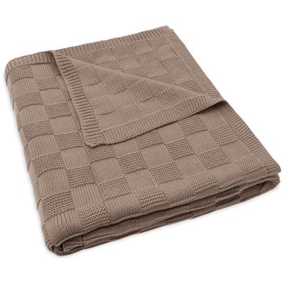 Couverture en tricot Box Knit Milky Coffee (100 x 150 cm)