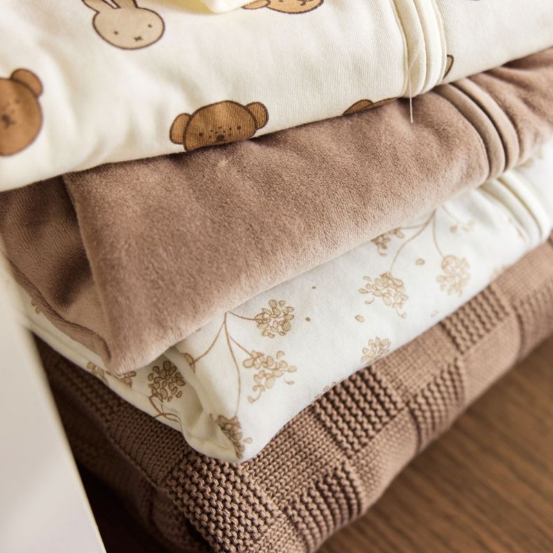 Couverture en tricot Box Knit Milky Coffee (100 x 150 cm) Jollein Ambiance 8