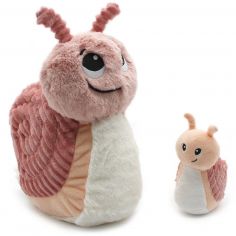 Peluche Speedou l'escargot maman et bébé rose (25 cm) - Les Déglingos