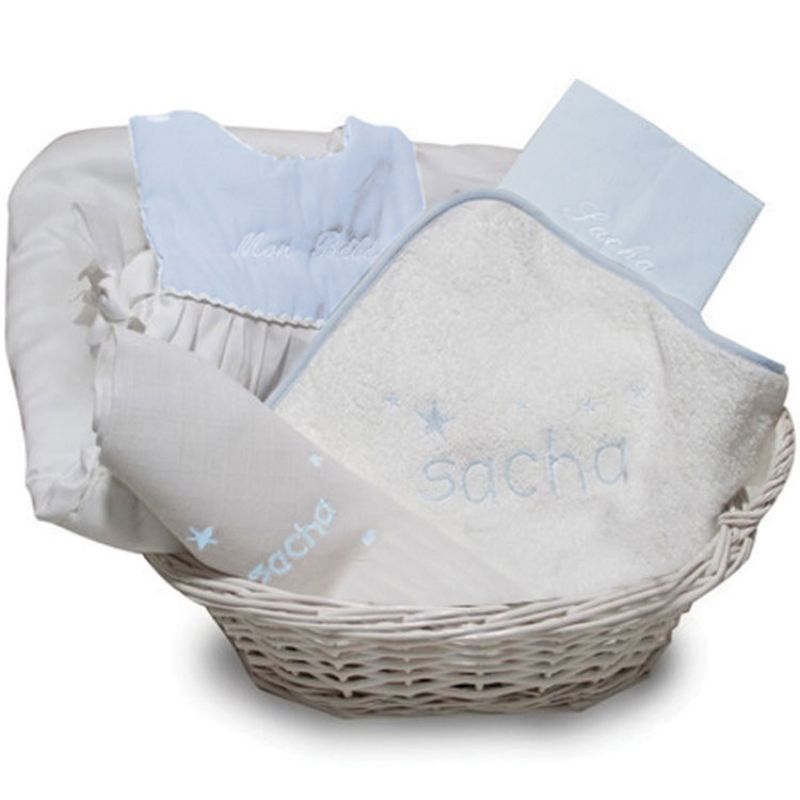 Coffret de naissance corbeille bleu (personnalisable) ANVIE Produit 1 grande taille