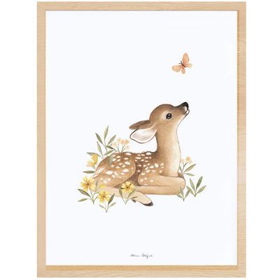 Affiche encadrée faon Oh deer (30 x 40 cm)  par Lilipinso