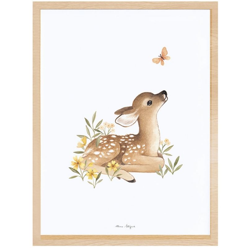 Affiche encadrée faon Oh deer (30 x 40 cm) Lilipinso