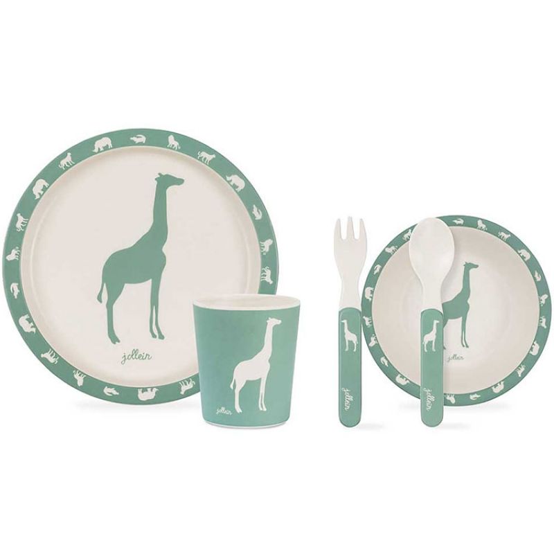 Coffret repas Safari vert d'eau (5 pièces) Jollein