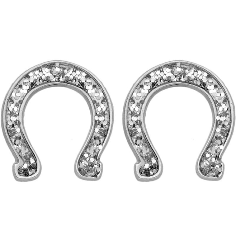 Boucles d'oreilles Fer à cheval (or blanc 750°) Berceau magique bijoux