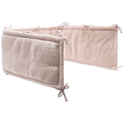 Tour de lit Sprinkle Knit Silk Rose (pour lits 60 x 120 ou 70 x 140 cm) Jollein