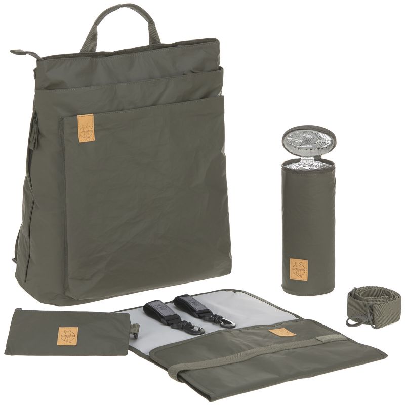 Sac à dos à langer Green Label Tyve olive Lässig