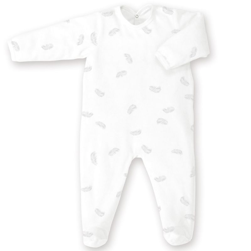 Pyjama léger jersey Apawi plum ecru (3-6 mois : 60 à 67 cm) Bemini