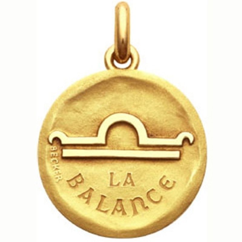 Médaille symbole Balance (or jaune 750°) Becker