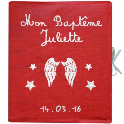 Album photo baptême personnalisable rouge (126 pages) Les Griottes