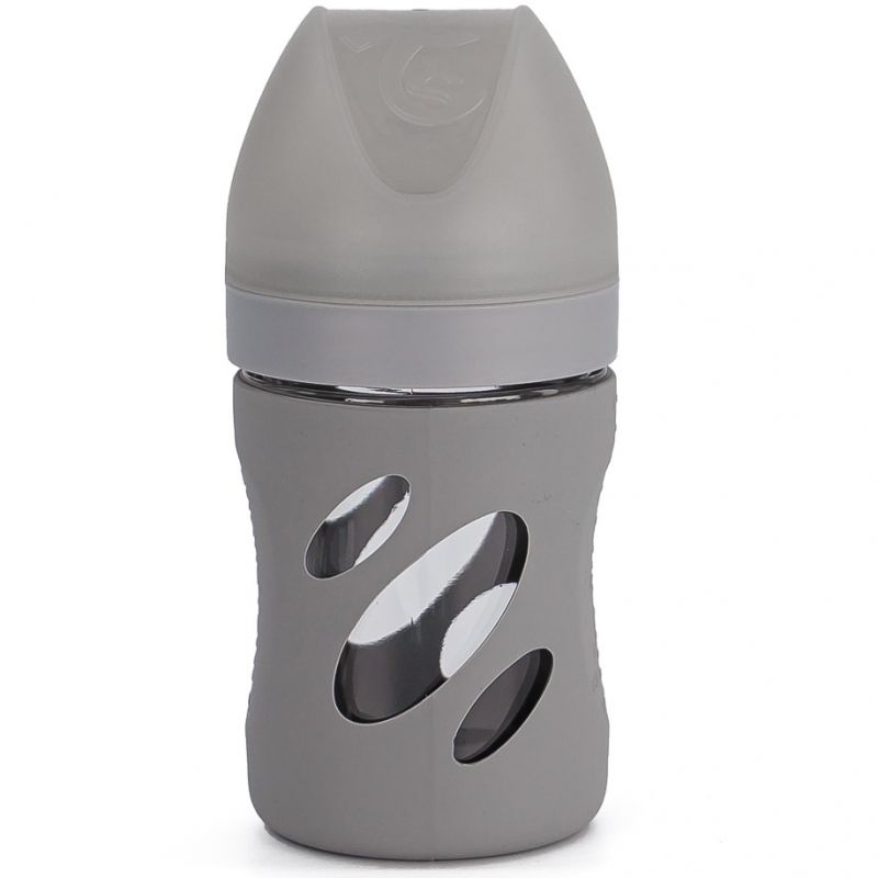 Biberon anti-colique en verre gris pastel (180 ml) Twistshake
