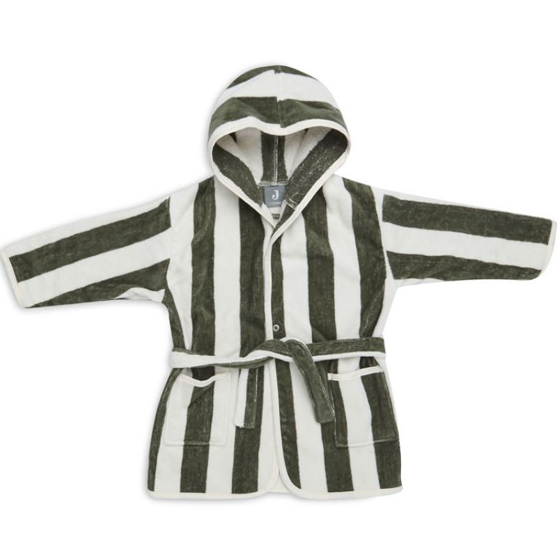 Peignoir rayé vert Leaf Green (1-2 ans) Jollein
