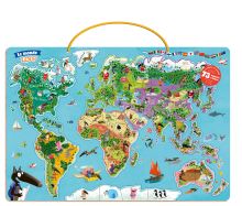 Ma carte du monde magnétique en puzzle Loup  par Auzou Editions