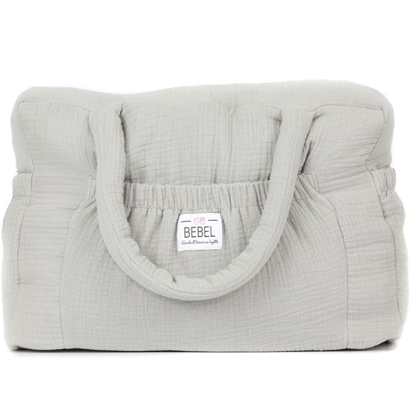 Sac à langer à anses gris dragée BEBEL