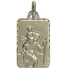 Médaille Saint Christophe facettée (or blanc 750°)  par Maison Augis