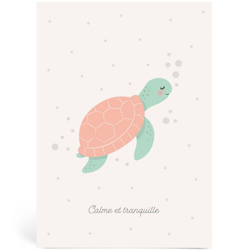 Grande carte A5 tortue Calme et tranquille Zü