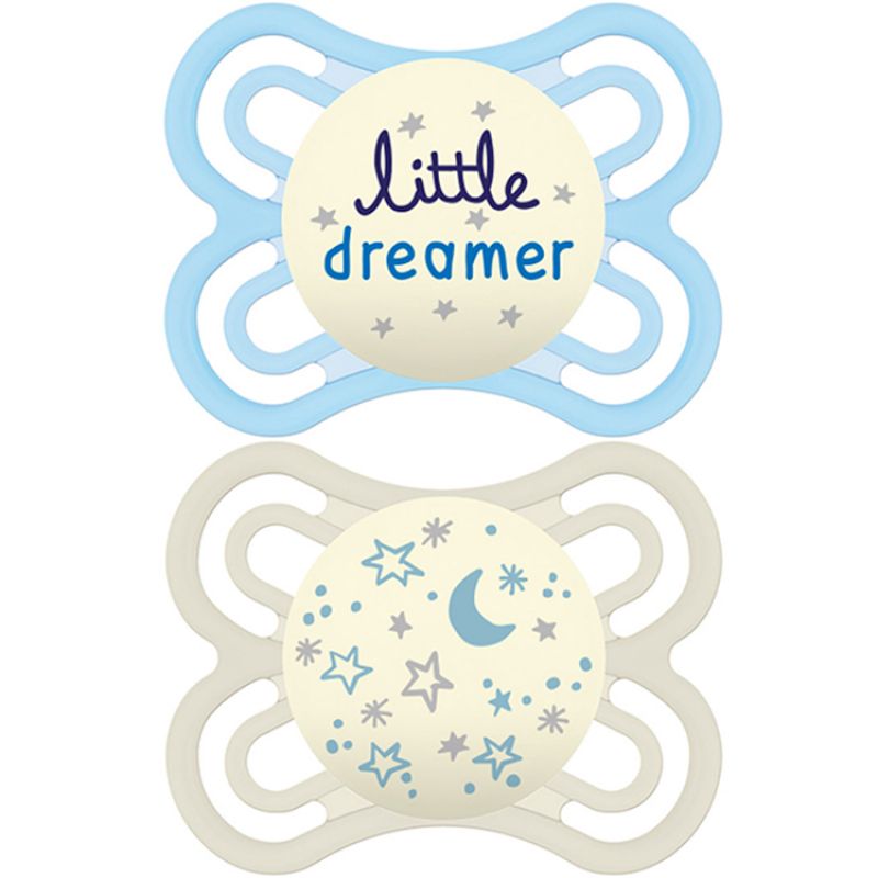 Lot de 2 sucettes anatomiques Perfect Nuit garçon (0-6 mois) MAM
