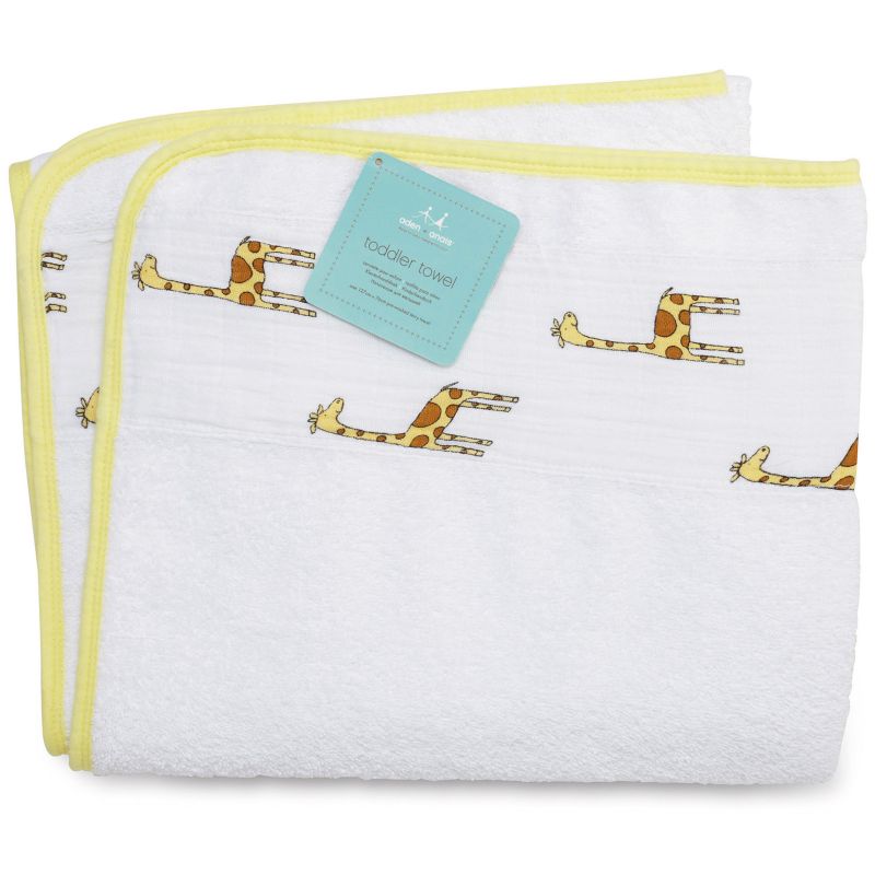 Serviette de bain jaune et blanc Jungle Jam aden + anais