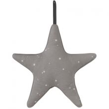 Doudou musical à suspendre étoile Little stars grey (27 cm)  par Little Dutch