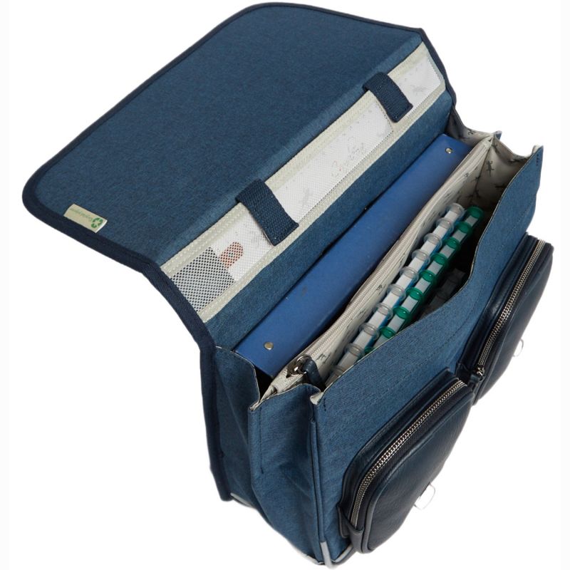 Cartable primaire à roulettes Totaly Navy (38 cm) Caméléon Produit ouvert 5