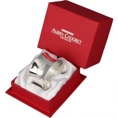 Rond de serviette Tambourin personnalisable (métal argenté) - Aubry-Cadoret