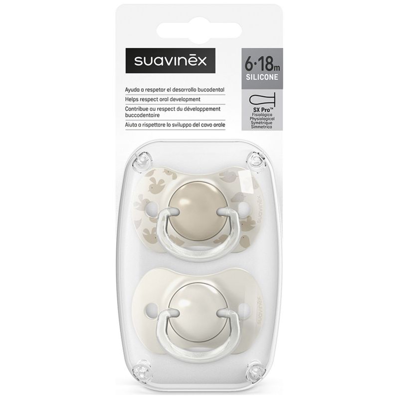Lot de 2 sucettes symétriques SXPro Birdies Beige (6-18 mois) Suavinex Produit 6