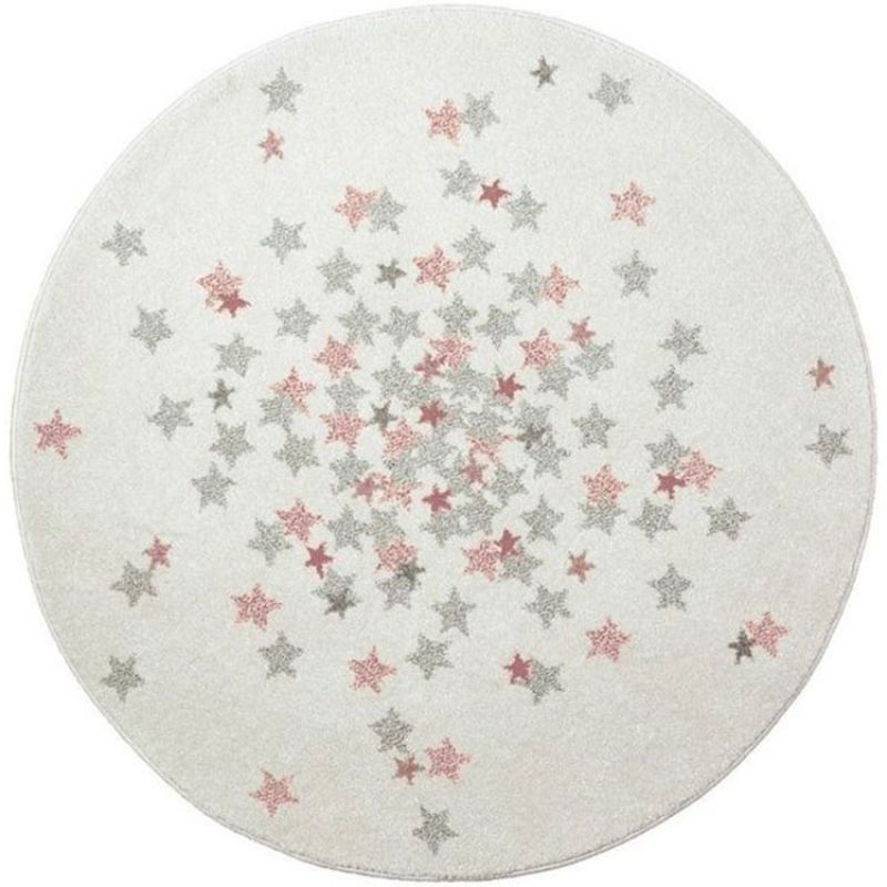 Tapis rond étoile Nova rose (120 cm) AFKliving