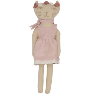 poupée souple chat rose (20 cm)