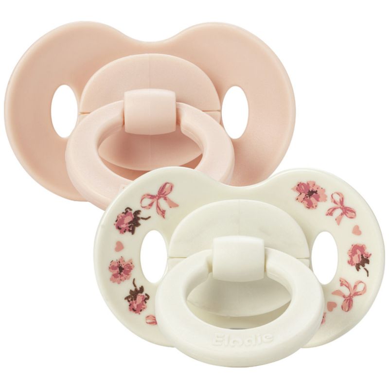 Lot de 2 sucettes symétriques en silicone Binky Petit River Rose (3 mois et +) Elodie Details Produit 1