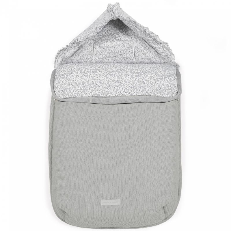 Nid d'ange passe sangle en tricot Flower mellow gris Pasito a pasito